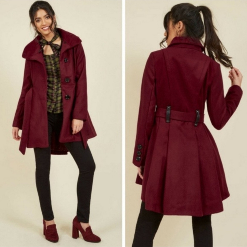 Steve Madden Modcloth Winterberry Peacoat Jacket